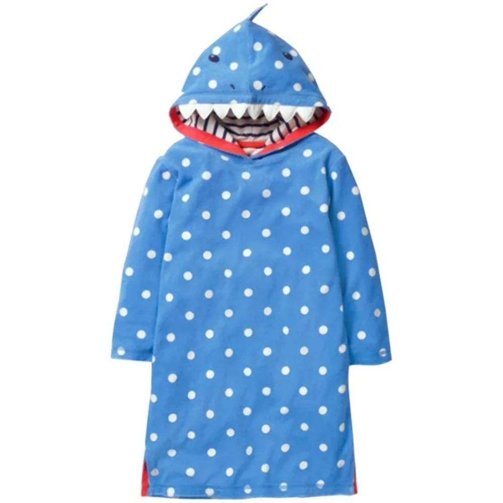 Mini Boden Hooded Polka Dot Shark Towel